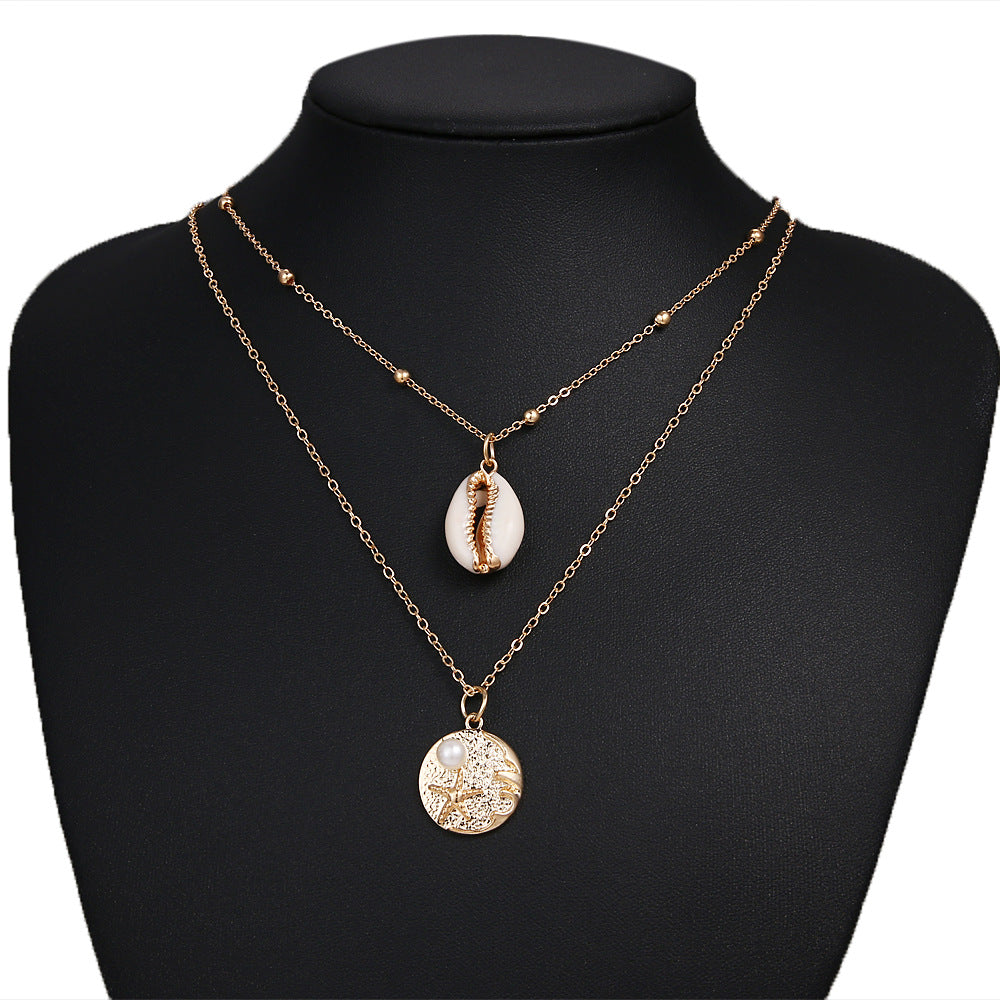Trendy natural gold-plated necklace