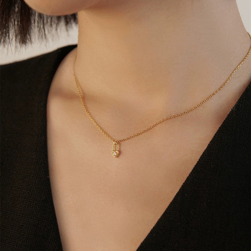 Women's 14K Gold-plated Lock Head Necklace