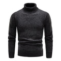 Men's Turtleneck Sweater Fashion Slim Fit Pullover Long-sleeved Knitted Top Solid Color Clothing