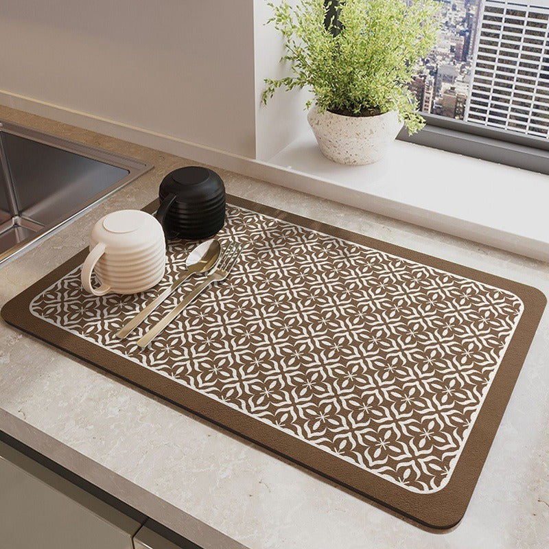 Absorbent Bowl And Plate Drying Mat Bar Counter Wash Basin Water Draining Pad Kitchen Table Table Non-slip Mat