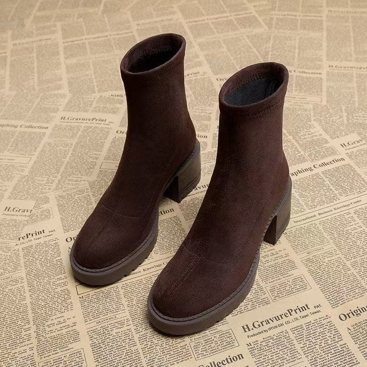 Brown Heeled Ankle Boots For Petite Women