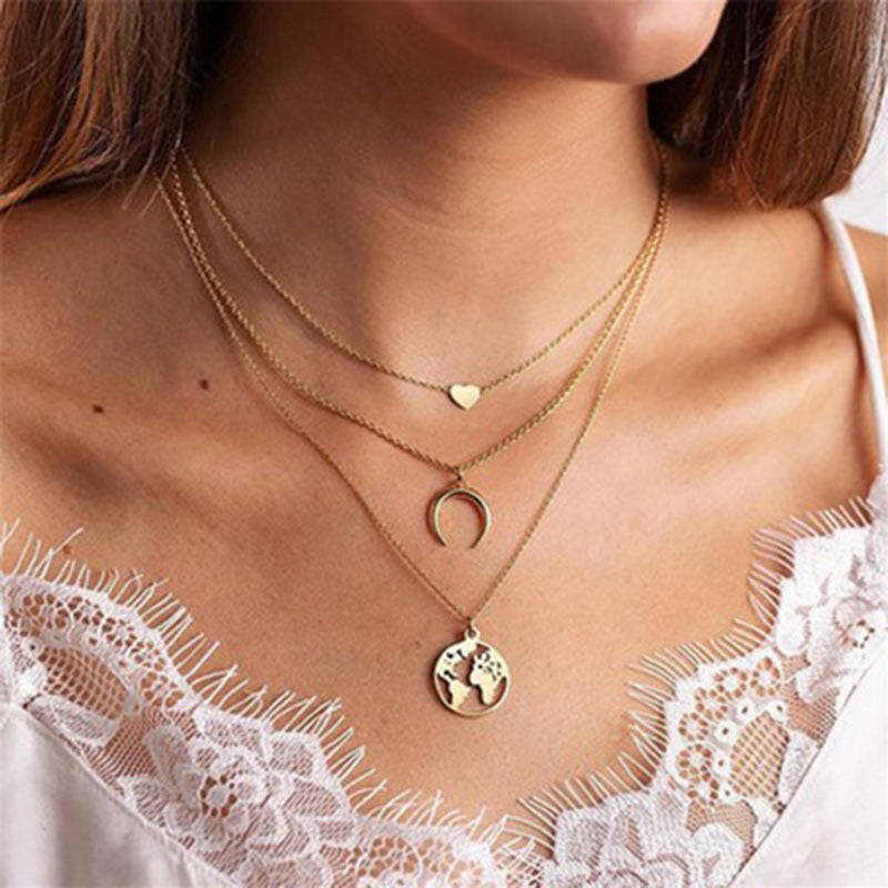 Trendy natural gold-plated necklace