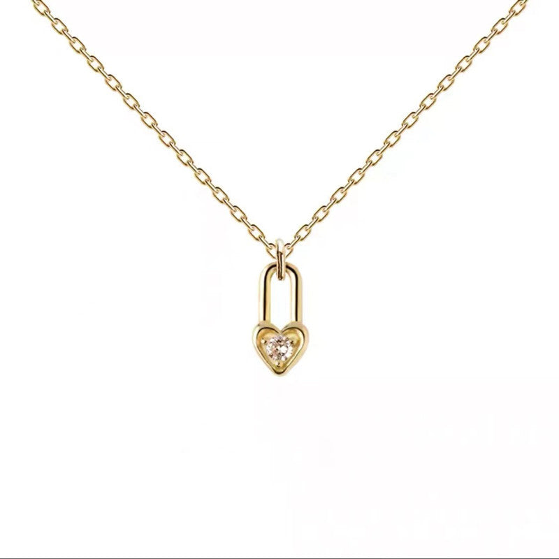 Women's 14K Gold-plated Lock Head Necklace