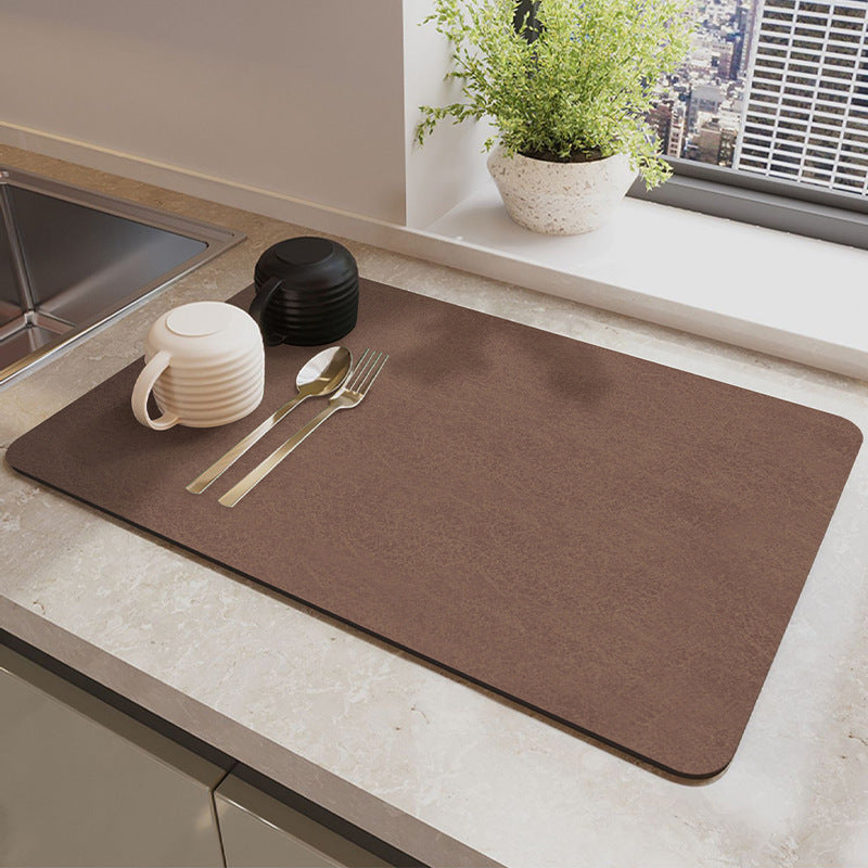 Absorbent Bowl And Plate Drying Mat Bar Counter Wash Basin Water Draining Pad Kitchen Table Table Non-slip Mat