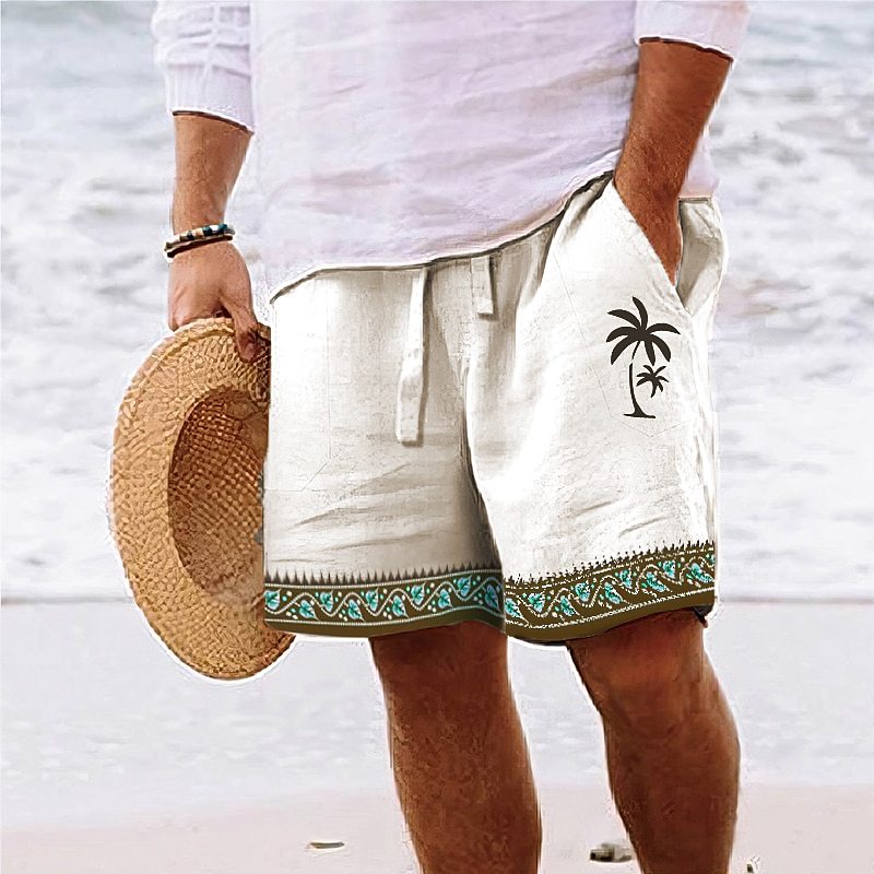 Print Beach Shorts Summer Fashion Loose Drawstring Short Pants Mens Clothing