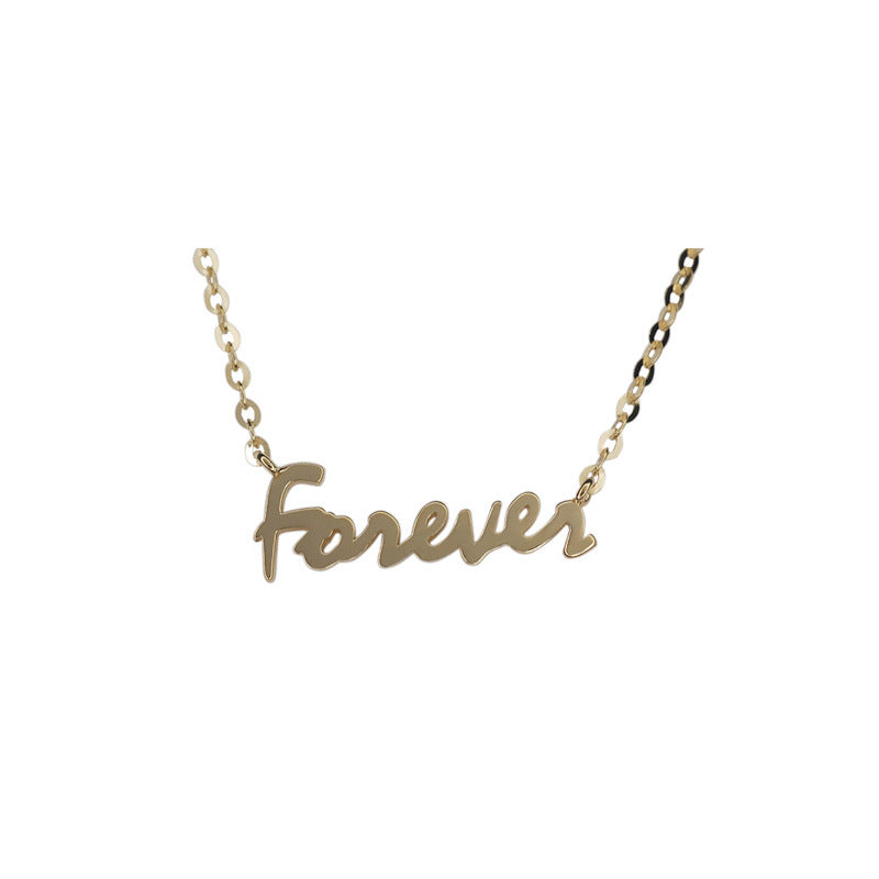 Sterling Silver Plated 14K Gold Necklace Women Forever English